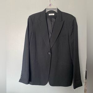 Calvin Klein Mens Suit Jacket Gray Single Breasted Pockets